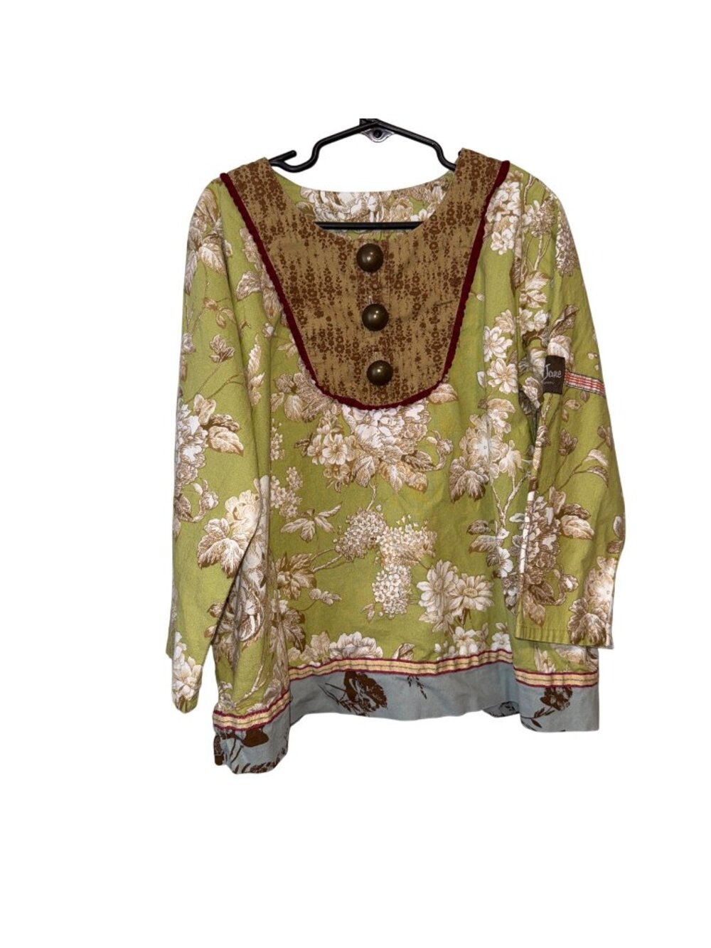Matilda Jane Floral Cotton Long-Sleeve Top With Decorative Buttons
